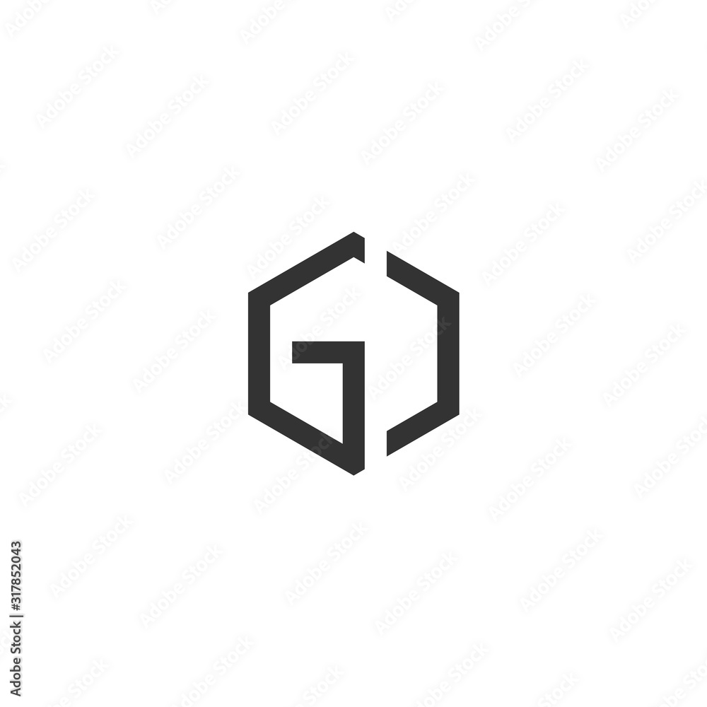 vector logo hexagon with the initials vector logo hexagon with the initials