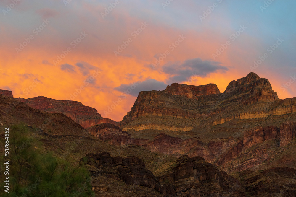 fiery grand canyon sunset
