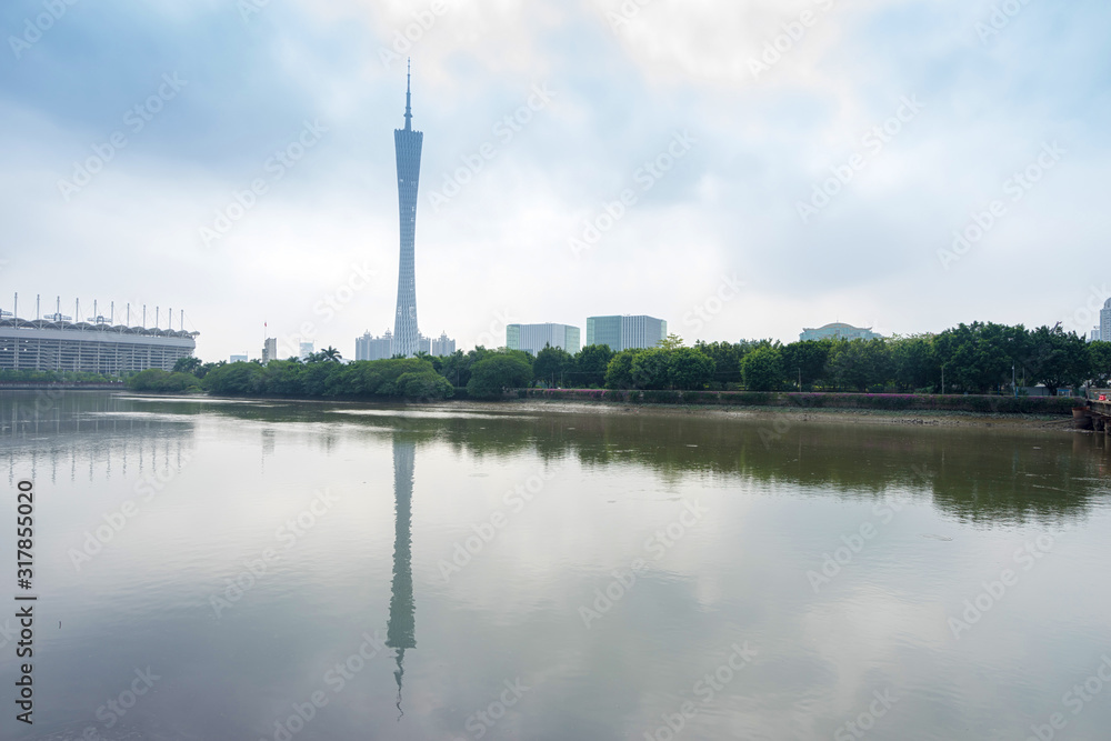 modern skyscrapers in Guangzhou, China modern skyscrapers in Guangzhou, China