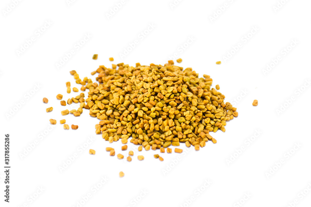 Fenugreek Seeds isolated on white background Fenugreek Seeds isolated on white background