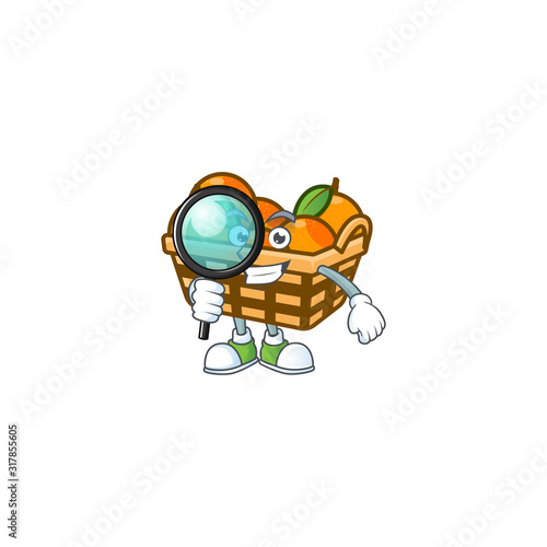 Smart One eye basket oranges Detective character style