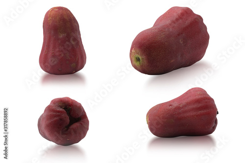 rose apple or Syzygium on a white background,with clipping path