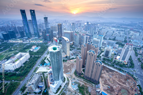Sunset in the city