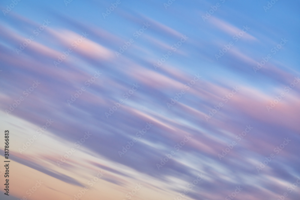 abstract clouds movement background in nearly sunset skyline