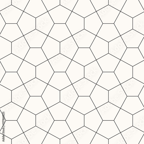 Pattern geometry of pentagon background. Pattern is on swatch panel. © Usanee