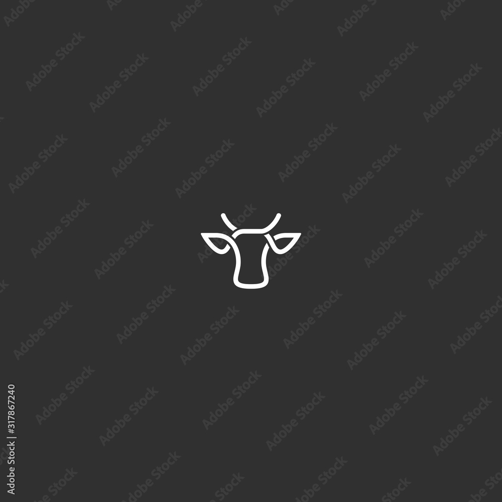abstract cow head logo design Stock Vector | Adobe Stock