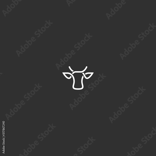 abstract cow head logo design