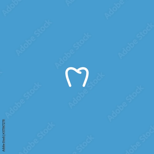 abstract letter m tooth logo design