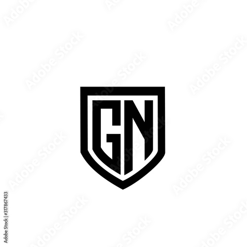 Initial GN abstract shield logo template vector