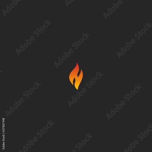 letter h fire abstract logo design
