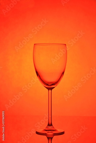 Collection of empty beverage glasses for alcohol and soft drinks