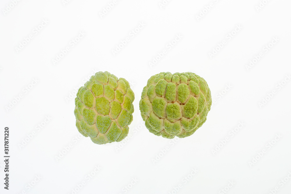 Fototapeta premium Custard apple Annona squamosa isolated on white background,