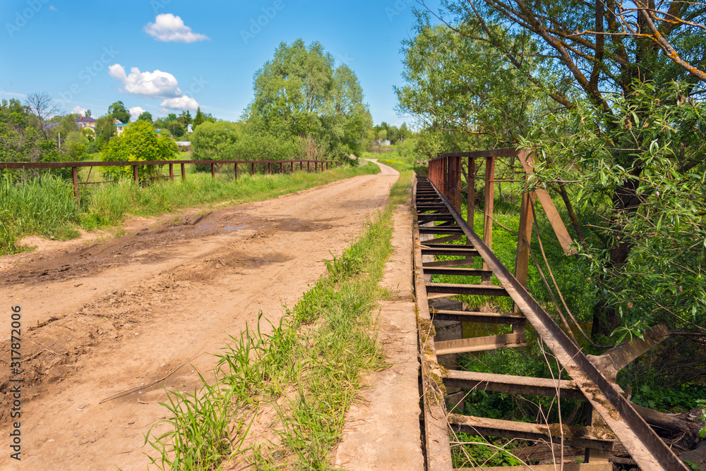 An abandoned old bridge in the countryside An abandoned old bridge in the countryside