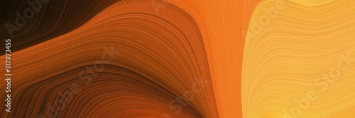 colorful horizontal banner with saddle brown, very dark red and pastel orange colors. dynamic curved lines with fluid flowing waves and curves