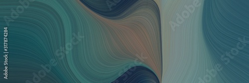 surreal designed horizontal header with dark slate gray, gray gray and very dark blue colors. dynamic curved lines with fluid flowing waves and curves