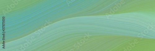 artistic designed horizontal header with dark sea green, moderate green and medium aqua marine colors. dynamic curved lines with fluid flowing waves and curves