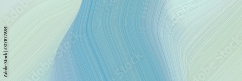decorative designed horizontal header with light gray  sky blue and cadet blue colors. dynamic curved lines with fluid flowing waves and curves