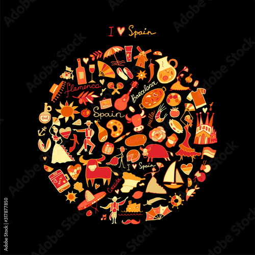 Spain, icons collection. Sketch for your design
