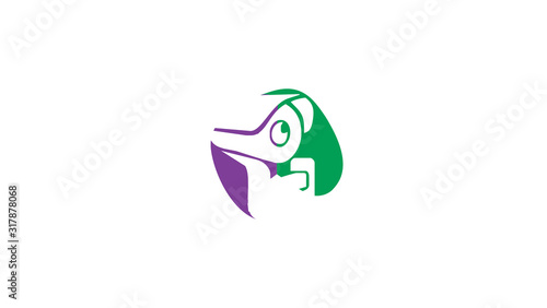 Vector logo design. Security icon with shield and cctv illustrations