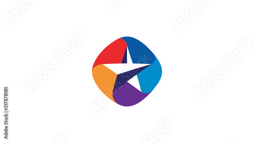 Star Logo and Arrow Logo Template vector icon illustration design