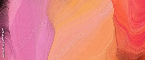 modern banner with light coral, dark salmon and pastel magenta colors. very dynamic curved lines with fluid flowing waves and curves