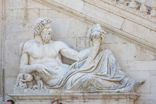 marble ansient statue with cornucopia