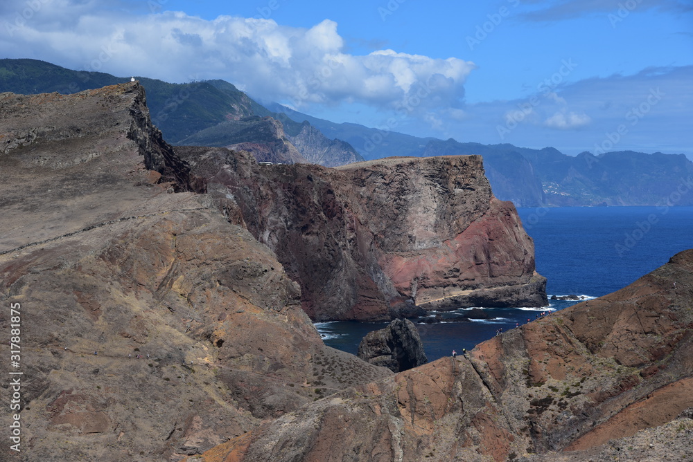 Landscape of Point of Saint Lawrence (Ponta de Sao Lourenco), easternmost point of the island of Madeira, Portugal.