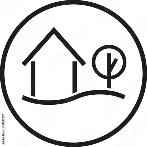 Haus, Baum einfach, Immobilien, Logo, Icon