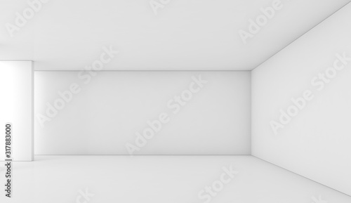 Abstract empty white interior, perspective view, 3d © evannovostro