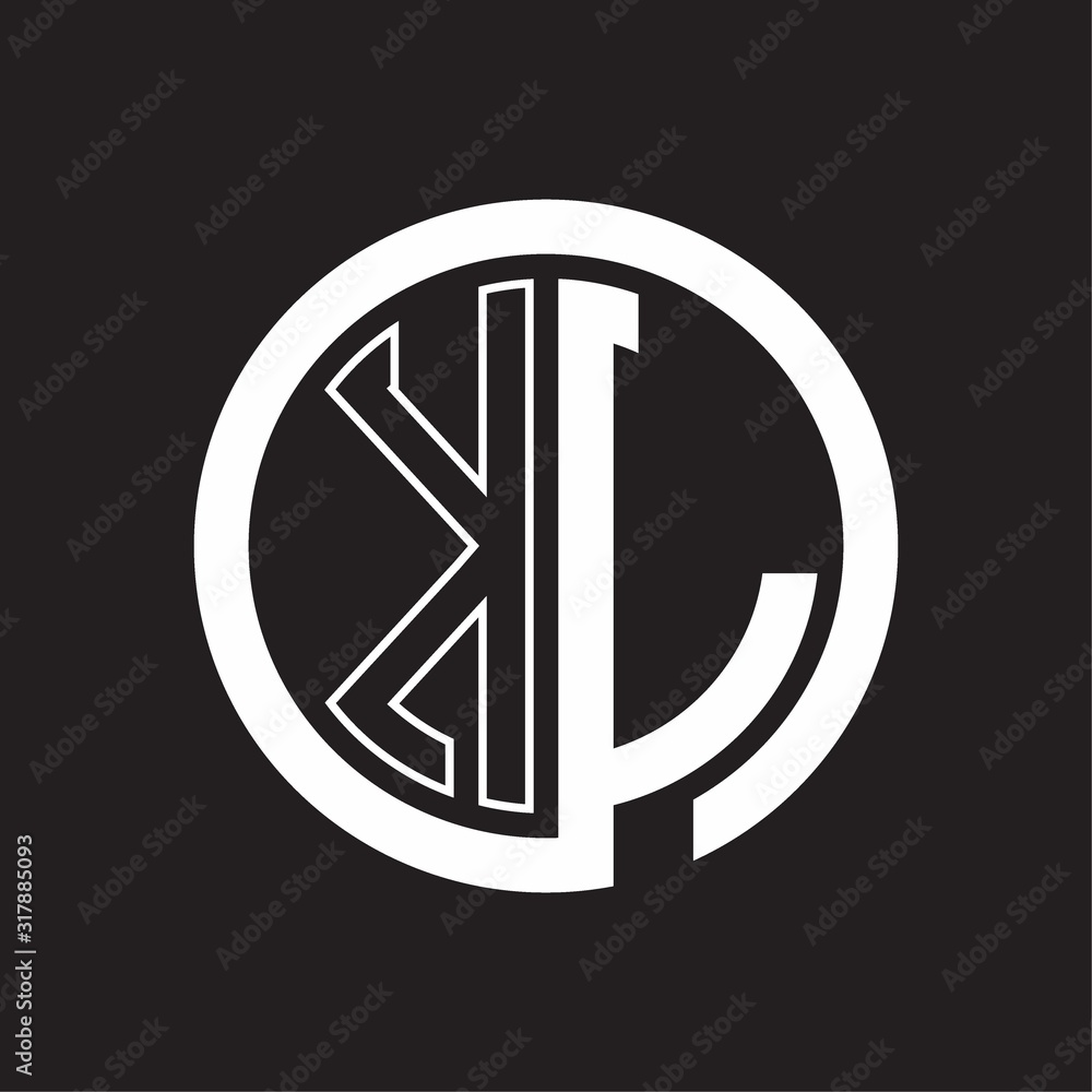 KL Logo with circle rounded negative space design template Stock Vector ...