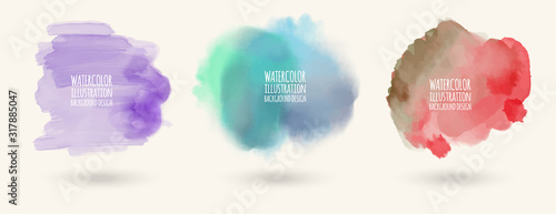 Hand painted watercolor elements set. Vector illustration eps 10