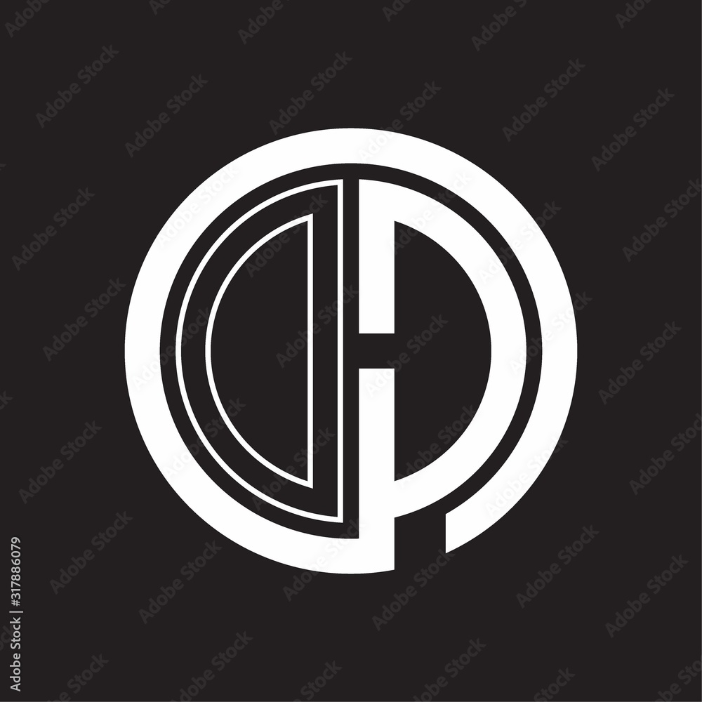 OD Logo with circle rounded negative space design template OD Logo with circle rounded negative space design template