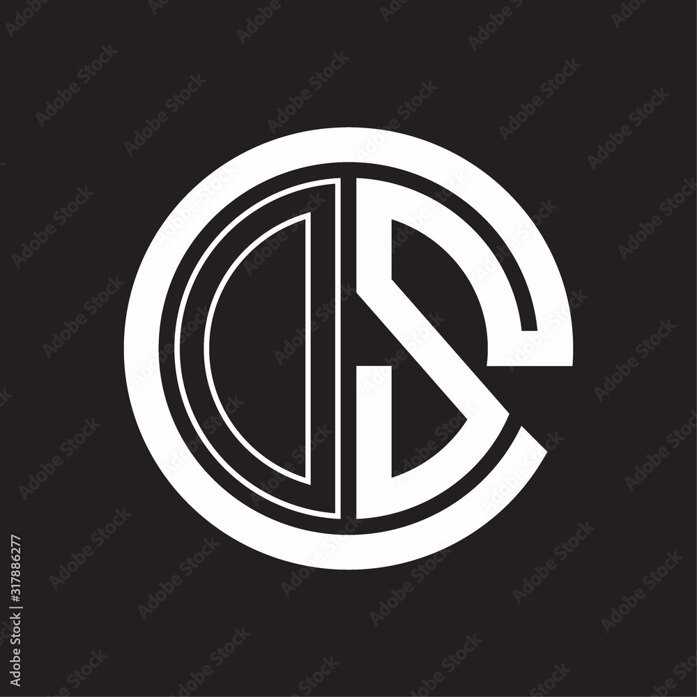 OS Logo with circle rounded negative space design template OS Logo with circle rounded negative space design template