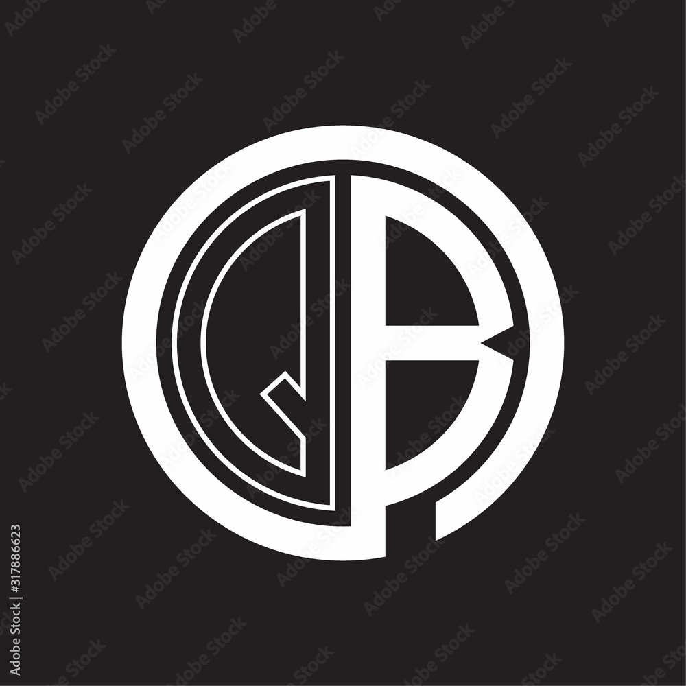 QB Logo with circle rounded negative space design template QB Logo with circle rounded negative space design template