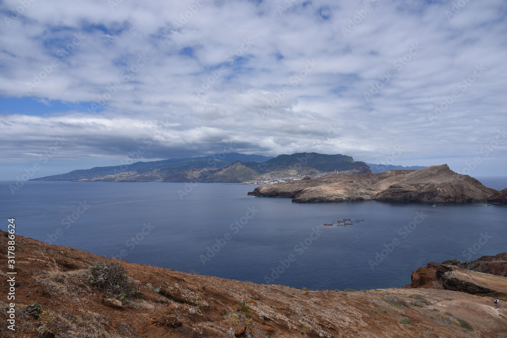 Landscape of Point of Saint Lawrence (Ponta de Sao Lourenco), easternmost point of the island of Madeira, Portugal.