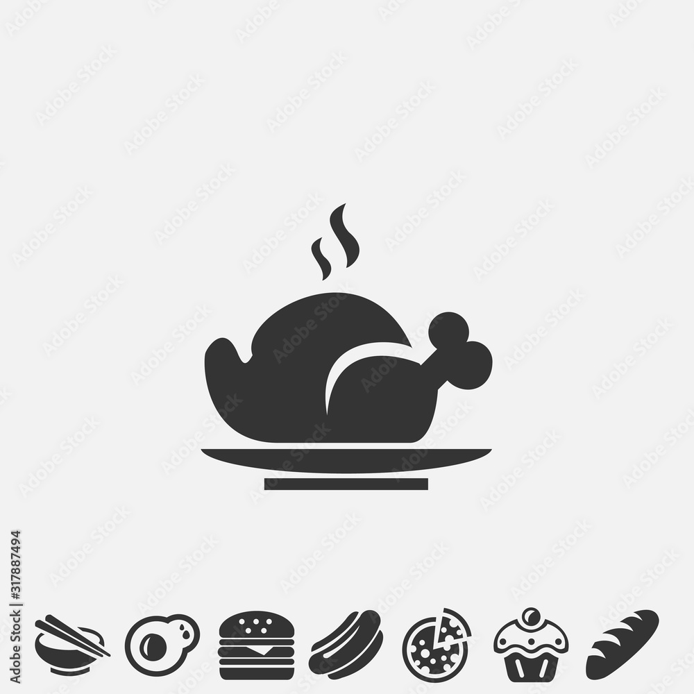 cooked chicken icon cooked chicken icon