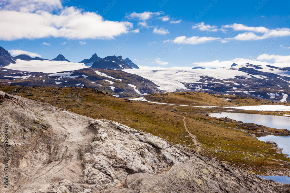 Fototapeta premium Mountains landscape. Norwegian route Sognefjellet