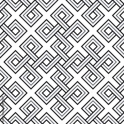 Viking Seamless Pattern - Engraved Gold - Interweaved Squares