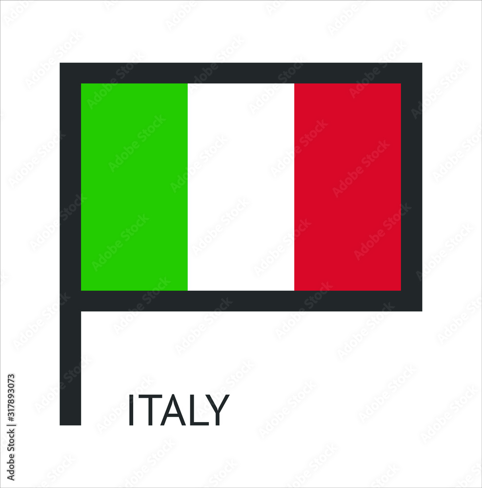 Italian country flag symbol icon with a white background Italian country flag symbol icon with a white background