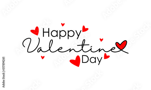 happy valentine day vector design background, with the concept of typography and heart or love