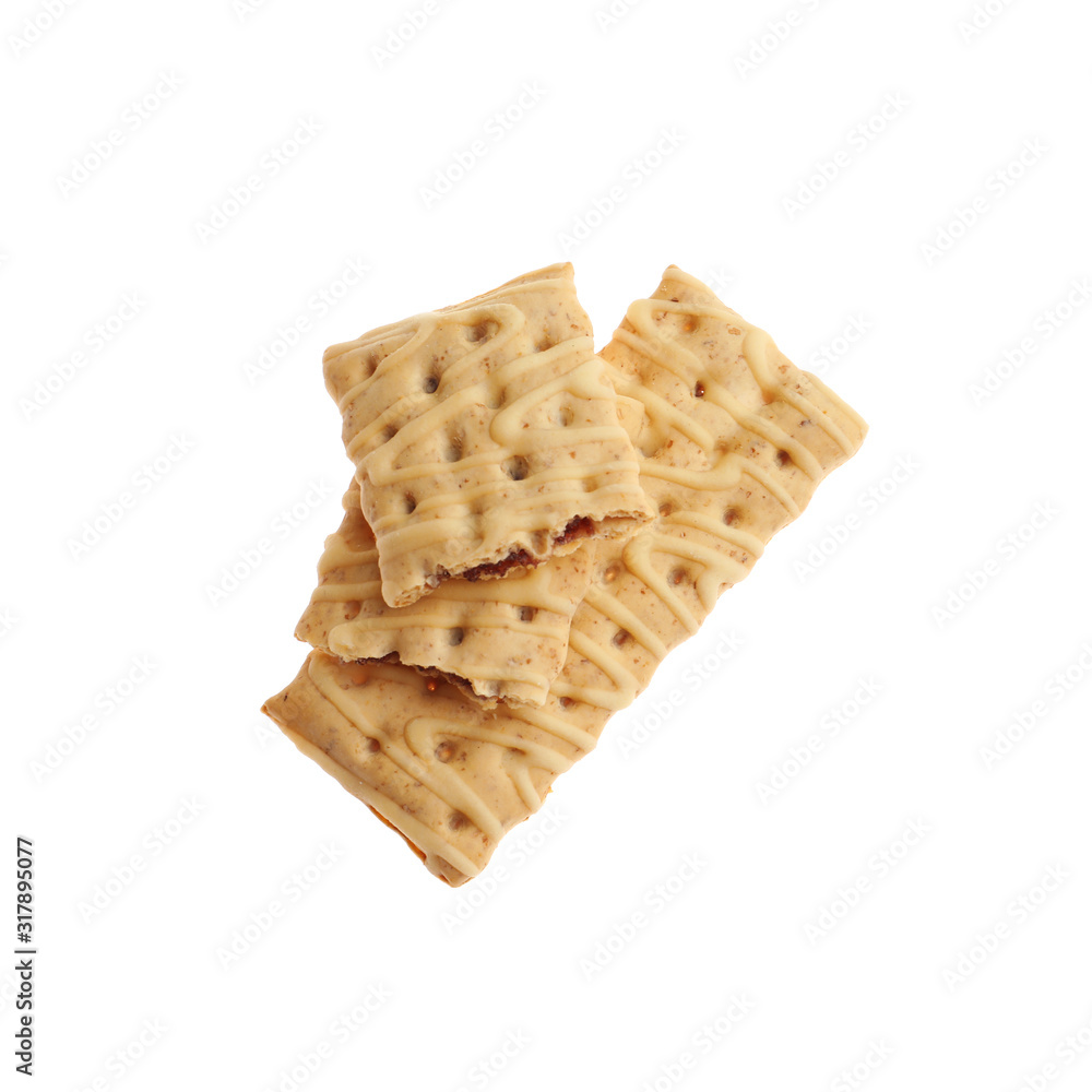 Tasty cookies with filling isolated on white Tasty cookies with filling isolated on white