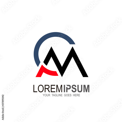 CM logo , M, C, MC logo template, Letter logo with business 