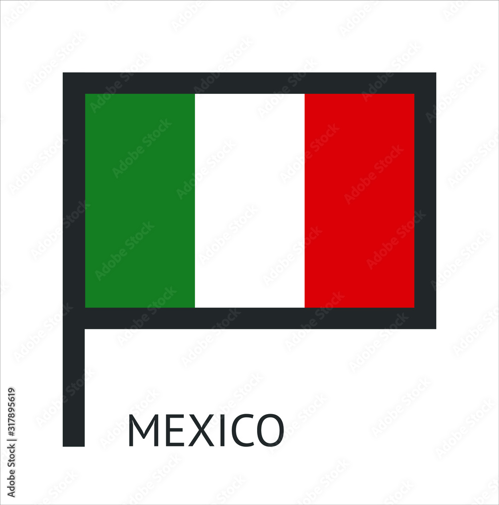 Mexican country flag symbol icon with a white background Mexican country flag symbol icon with a white background
