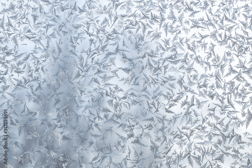 Beautiful Closeup Winter Window Pane Coated Shiny Icy Frost Patterns Beautiful Closeup Winter Window Pane Coated Shiny Icy Frost Patterns