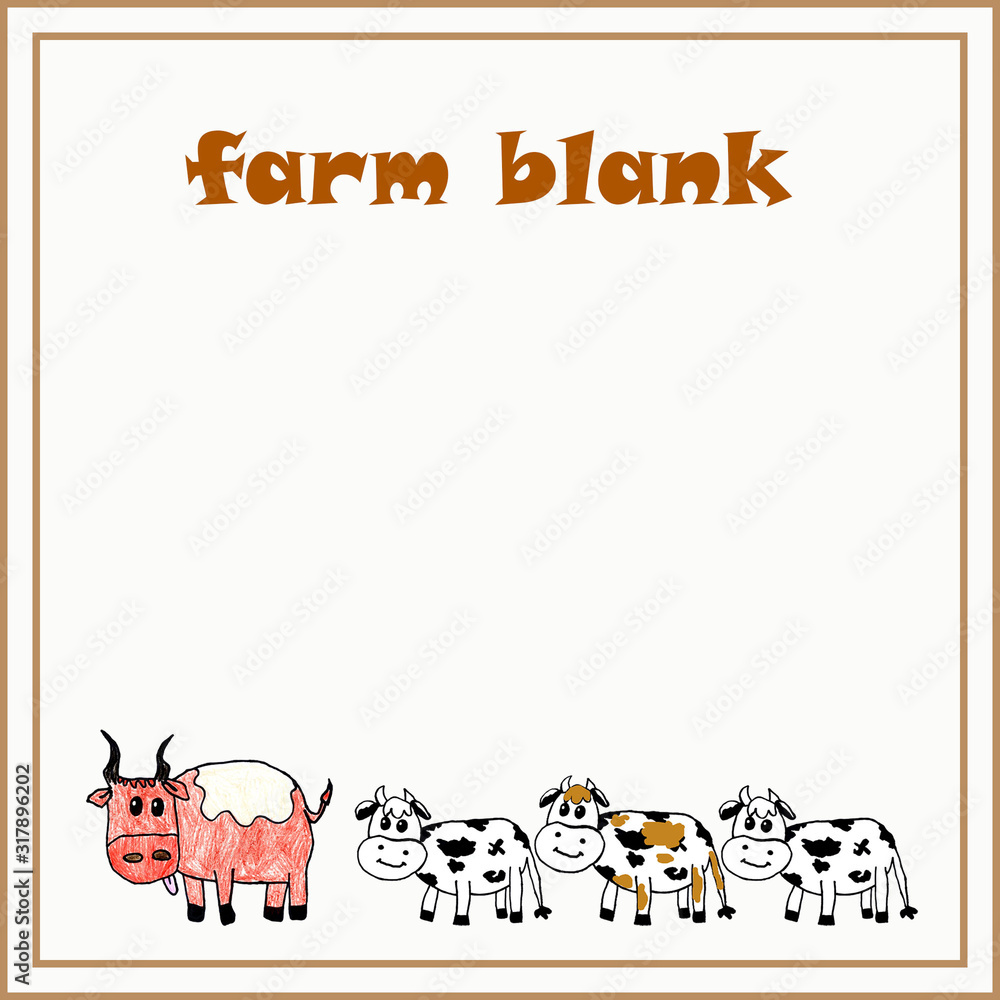 notepad for farm cow drawing