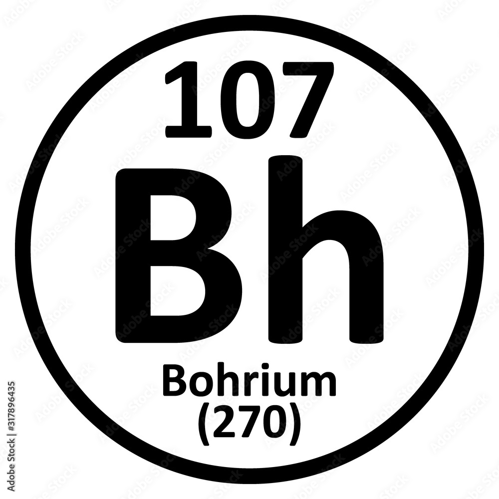 Periodic table element bohrium icon. Periodic table element bohrium icon.