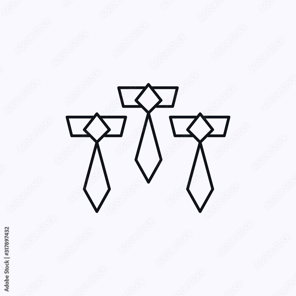 Office workers tie isolated icon Office workers tie isolated icon