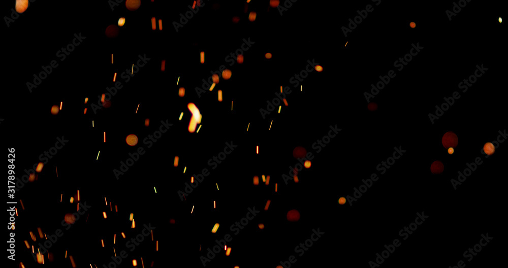 Fire Embers with black background Fire Embers with black background