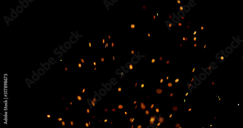 Fire Embers with black background