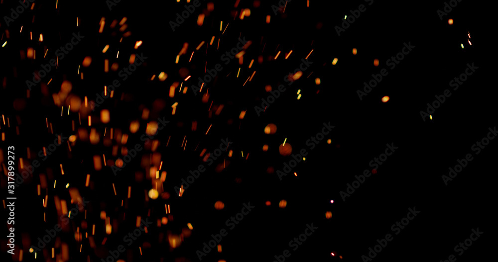 Fire Embers with black background Fire Embers with black background